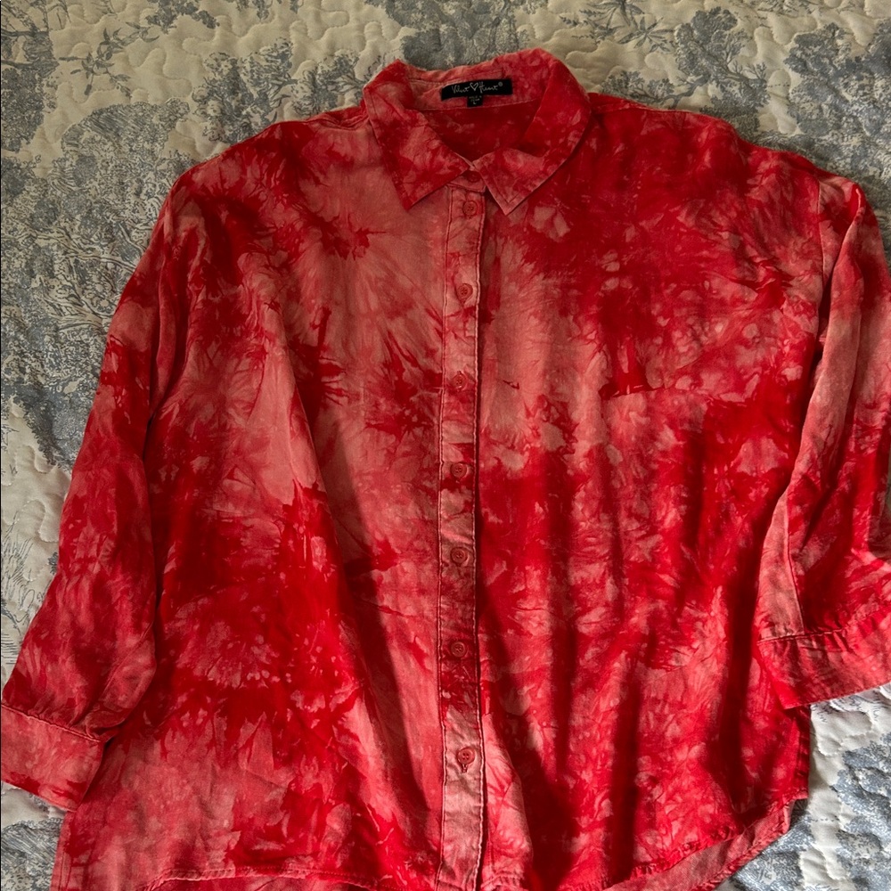 Velvet Heart Pink Tie-Dye Shirt
